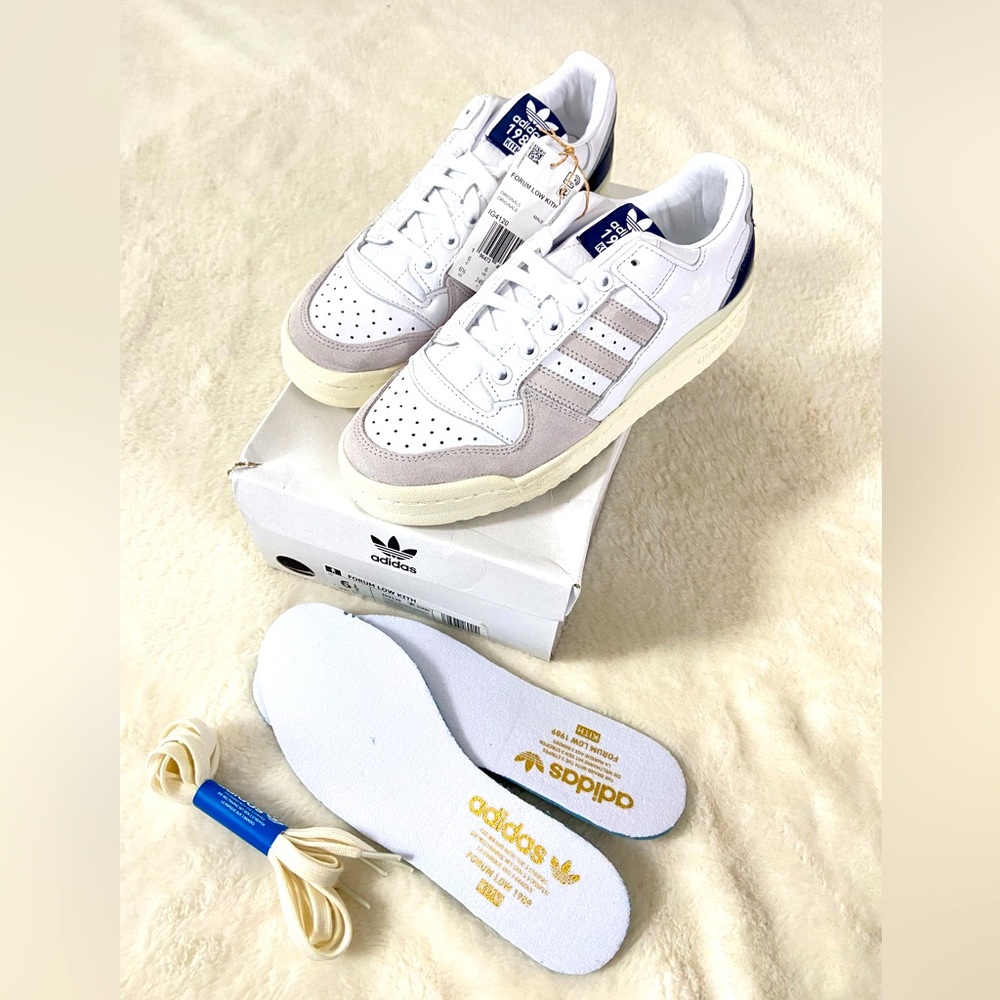 Kith Classics for adidas Originals Forum Low Winter 2023 Size 6.5 White Navy DS